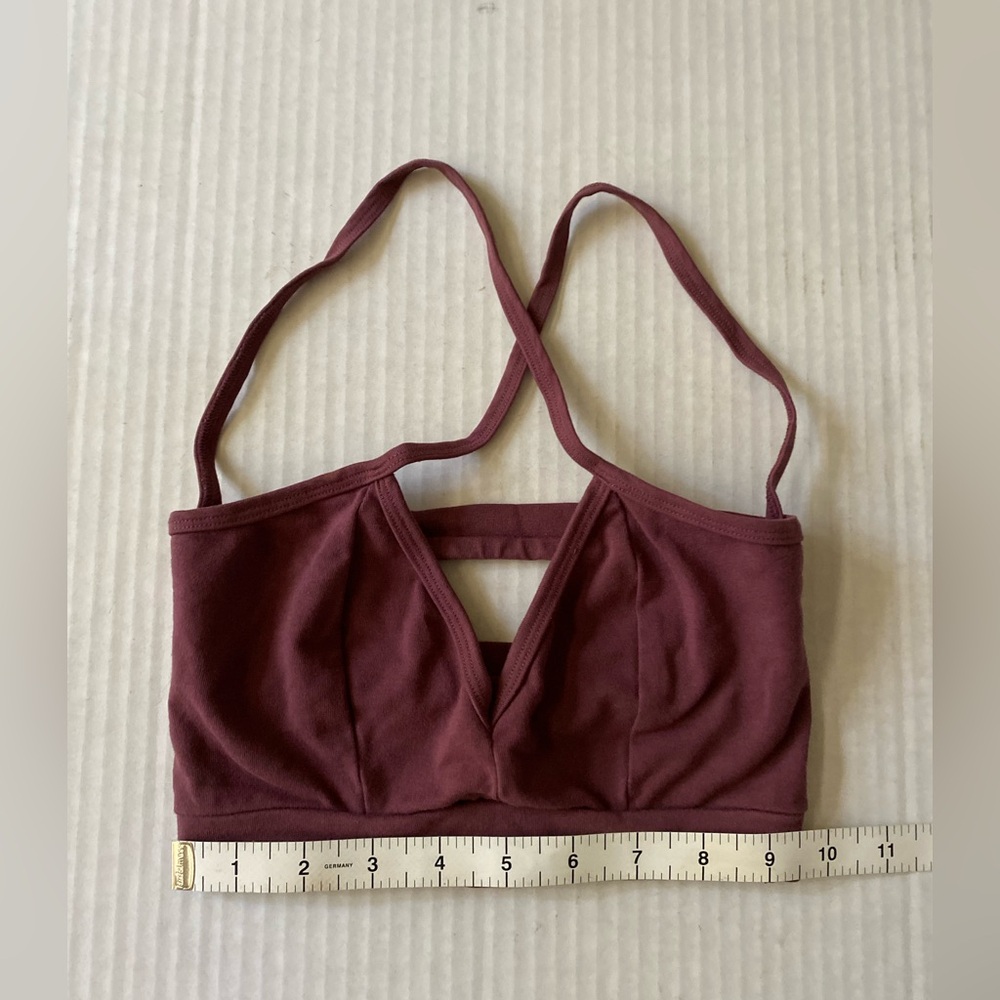 Soul Flower Organic Cotton Bralette Plum Burgundy Size S - Picture 11 of 11